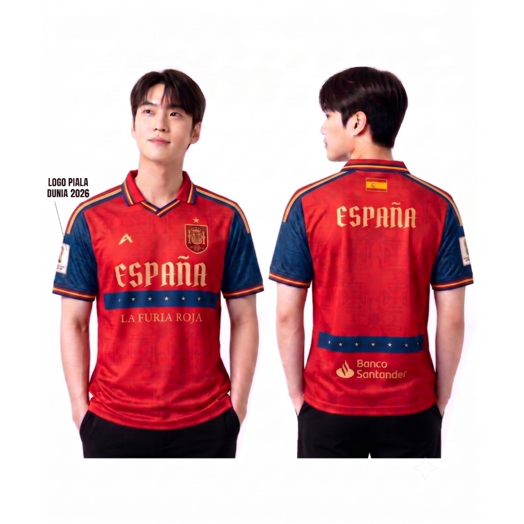 Espana Spanish Jersey Vintage Collar Pildun 2026 Dryfit ผู้ใหญ่