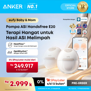 eufy E20 by Anker Pompa ASI Pintar Elektrik Handsfree dengan Terapi Hangat HeatFlow/ Handsfree Breast Pump Heating Function/Wireless Smart Breast Pump - T6060