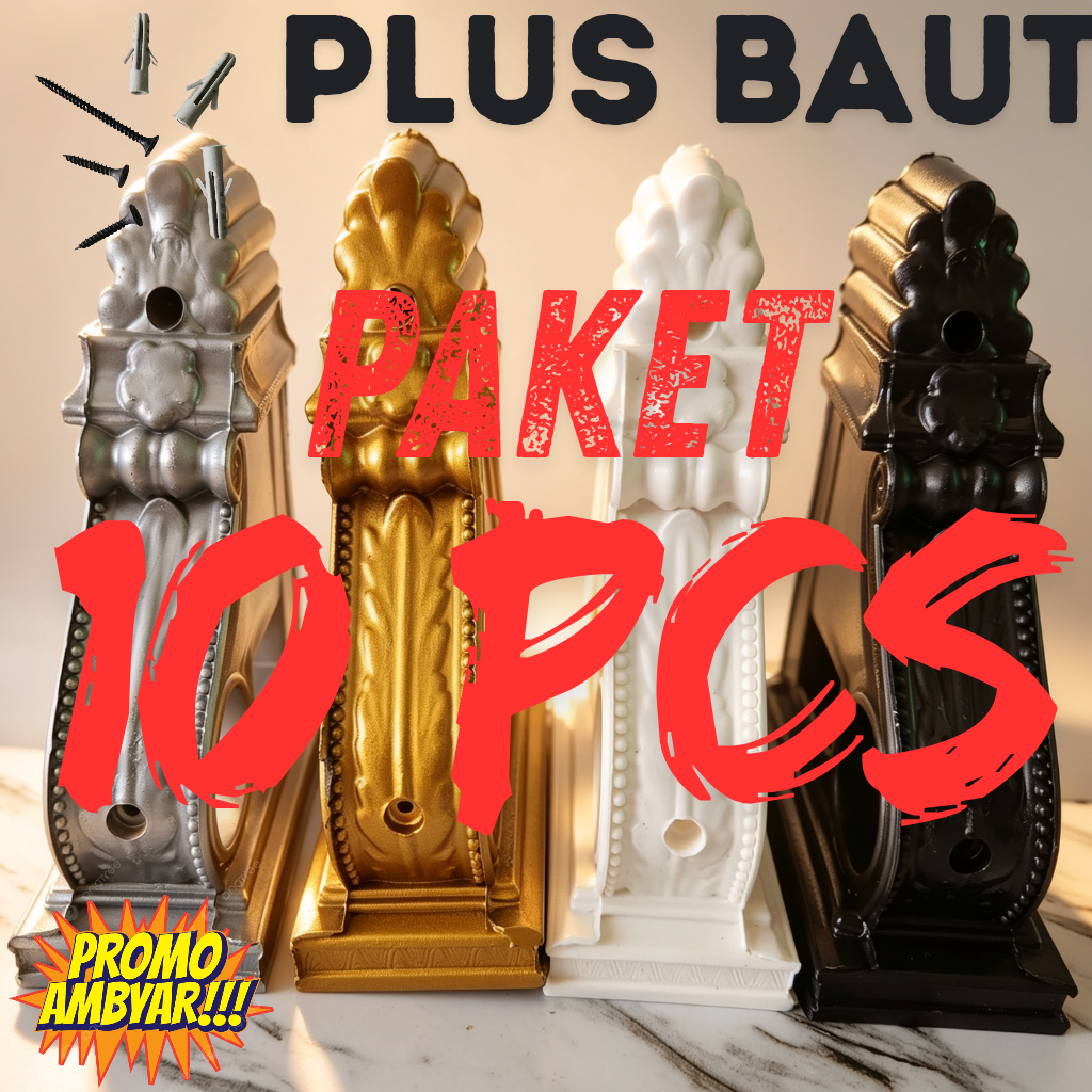บรรจุุภัณฑ์ 10 ชิ้น BRECKET PLUS SCREW BOLT และ FISCHER EUROPEAN BRACKET MODERN CURTAIN SUPPORT CURT