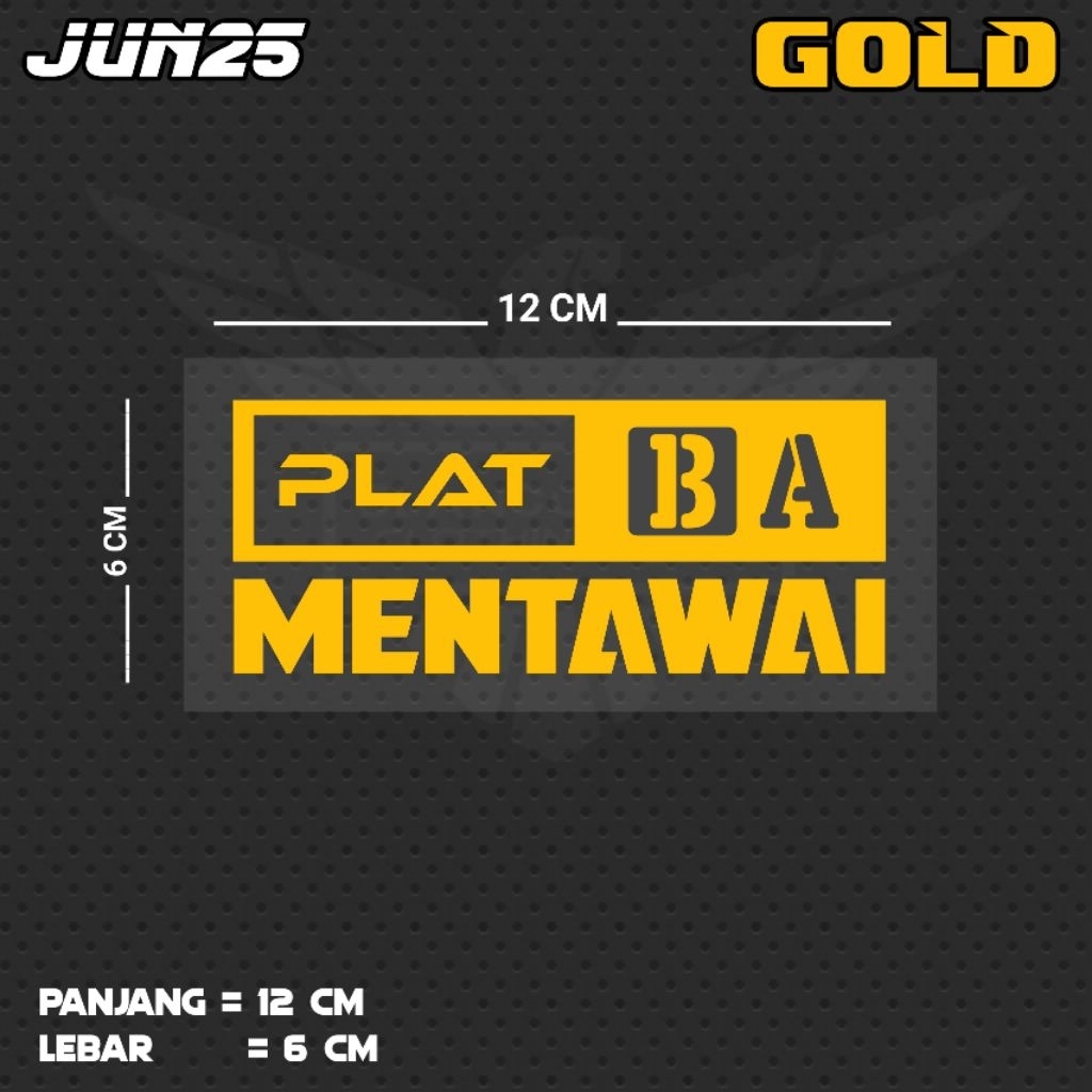 MENTAWAI PLATE WRITING CUTING STICKER | JUN25 SB