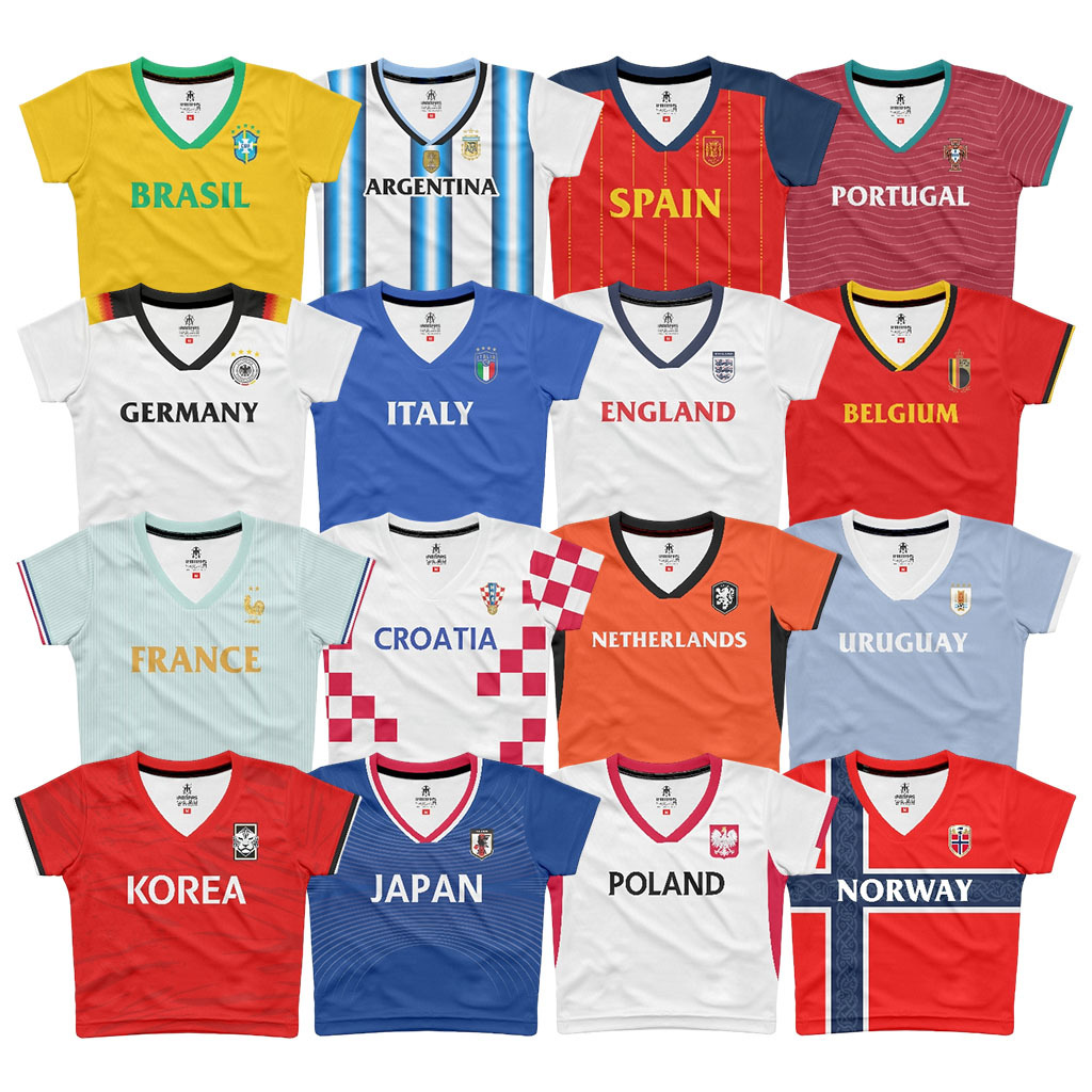 WORLD CUP SERIES Y2K SLIM FIT PREMIUM WOMENS V-NECK CROP TOP JERSEY