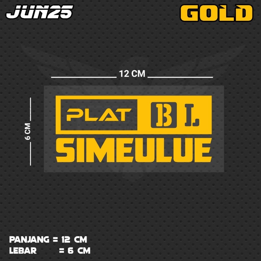 BL SIMULUE PLATE WRITING CUTING STICKER | JUN25 ACH