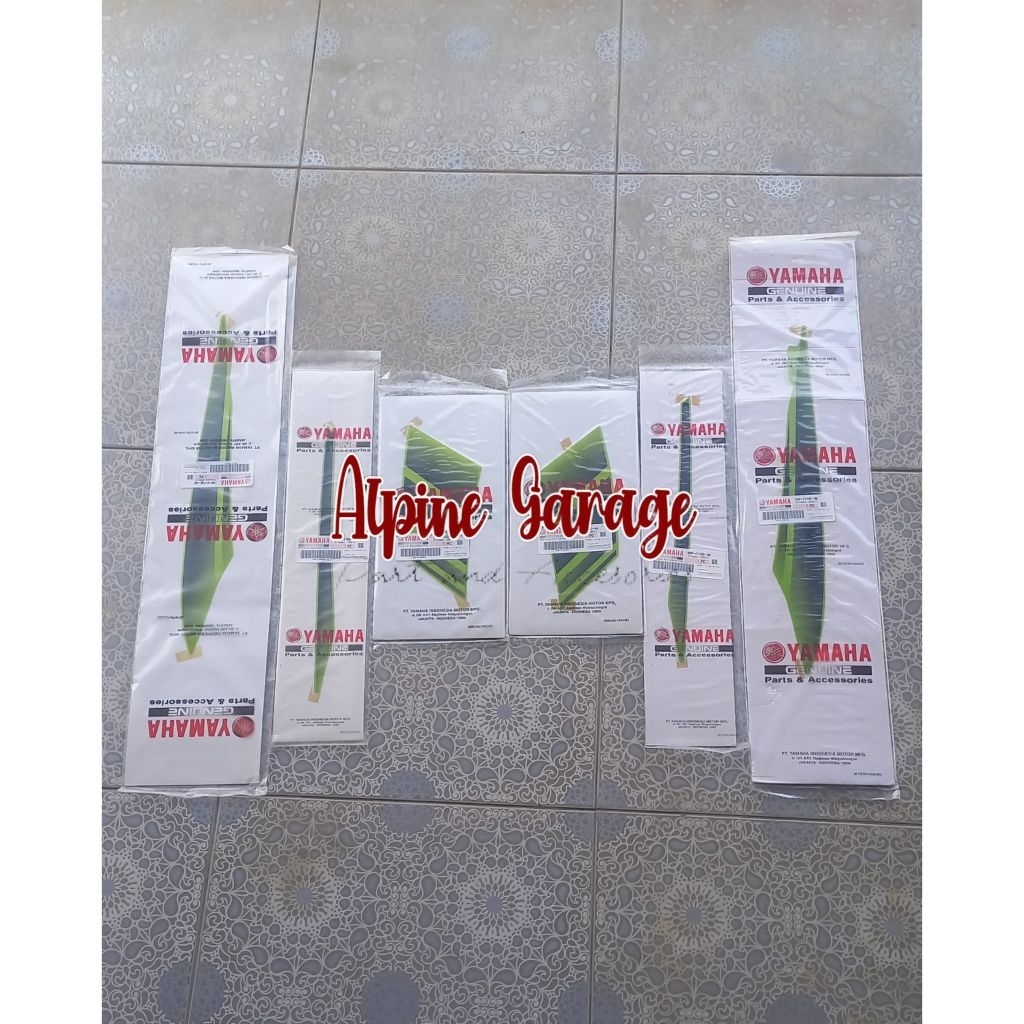 HIJAU Striping สติกเกอร์ Soul GT 115 2012 สีเขียว Fullset Original Yamaha 1KP-40