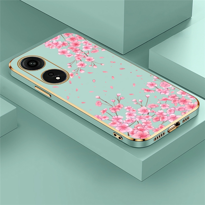 เคสกันกระแทกสําหรับ OPPO F19 Pro K12X A98 A94 A80 A79 A2 A3 Pro Reno 5F 7 11F 5 Lite Layered ดอกไม้ฝ