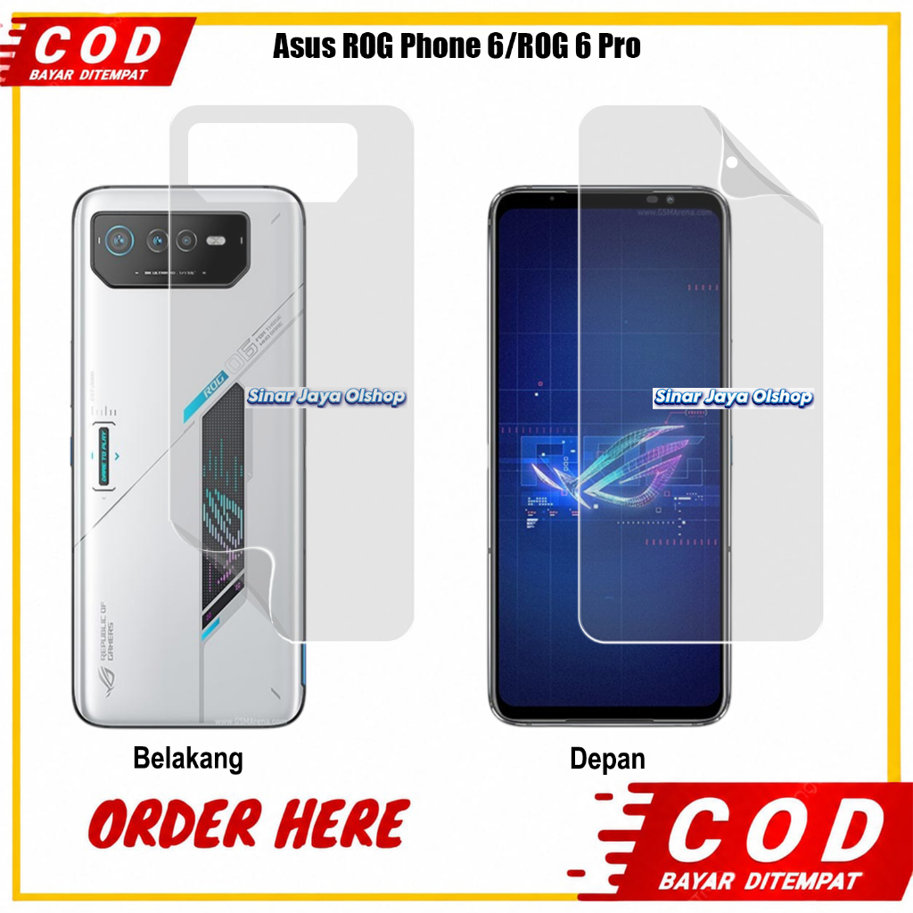 HP Hydrogel Clear/Spy Asus ROG Phone 6/ROG Phone 6 Pro Anti-Scratch Anti-Fungus ด้านหน้าด้านหลังโทรศ