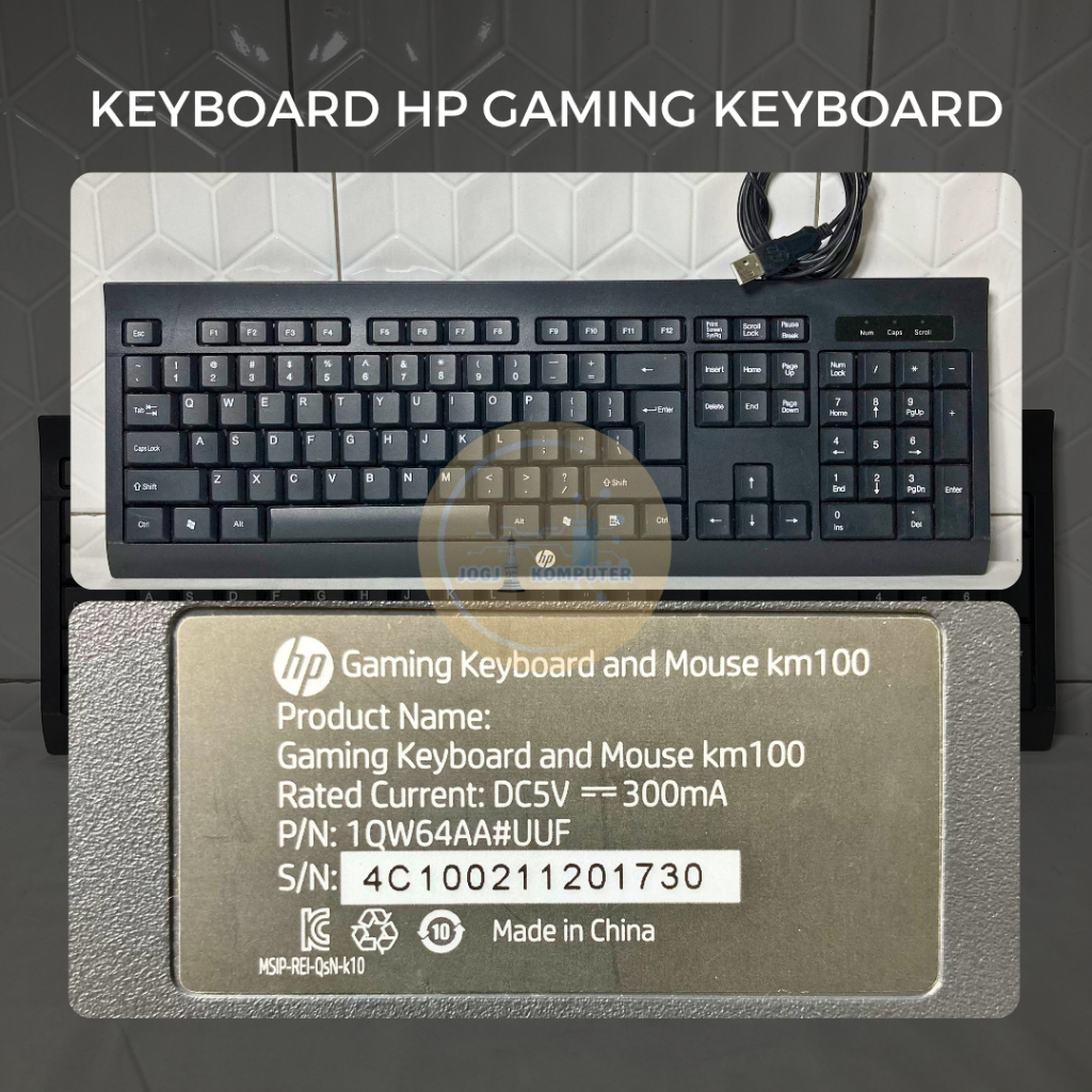 คีย์บอร์ดเกมมิ่ง HP KM100 USB แบบมีสาย | หน่วยที่สองเท่านั้น