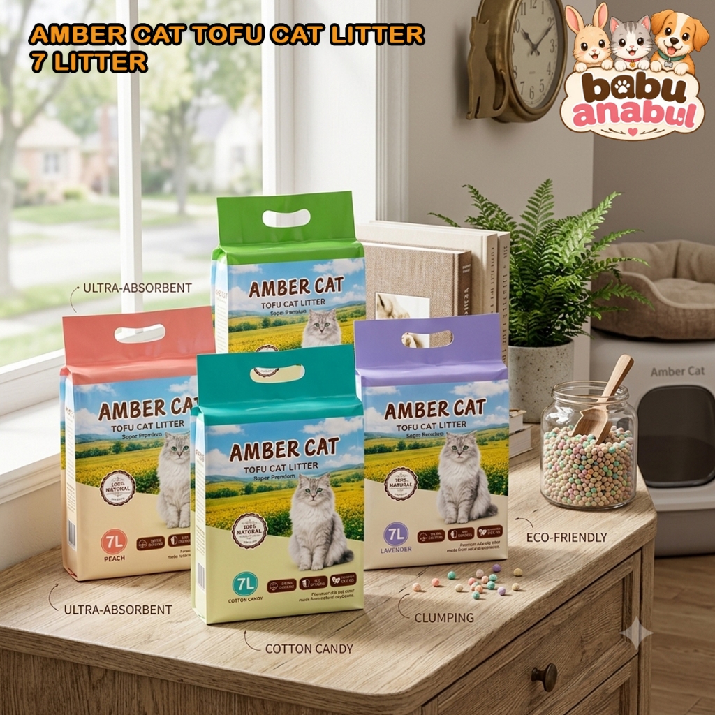 AMBER CAT SAND CLUMPY SAND TOFU SAND 7 ลิตร