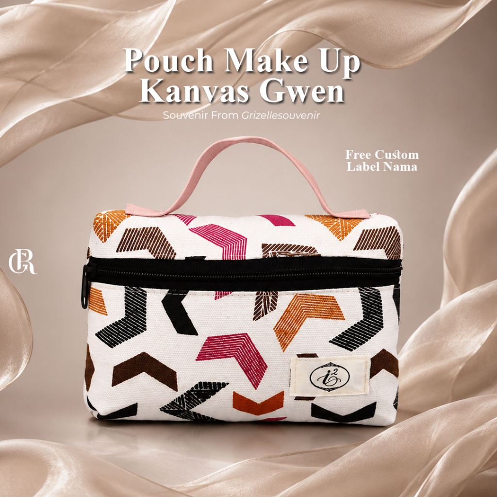 Gwen Cosmetic Canvas Pouch Wallet Free Custom Label Plastic and Rollpaper Packaging - Seminar Weddin