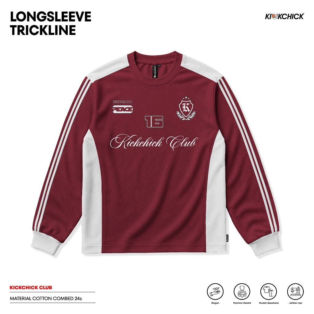Kickchick Longsleeves Trick Line KC Club รวม 2 สี | เสื้อยืดแขนยาวย้อนยุค | KC-LS-TLINE005
