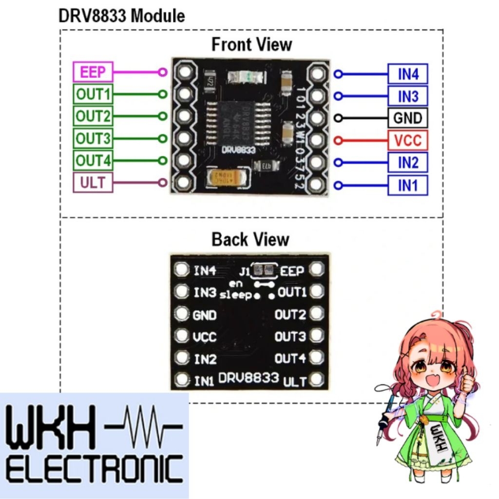 DRV8833 Stepper Motor Driver เปลี่ยน TB6612 TB6612FNG DRV 8833
