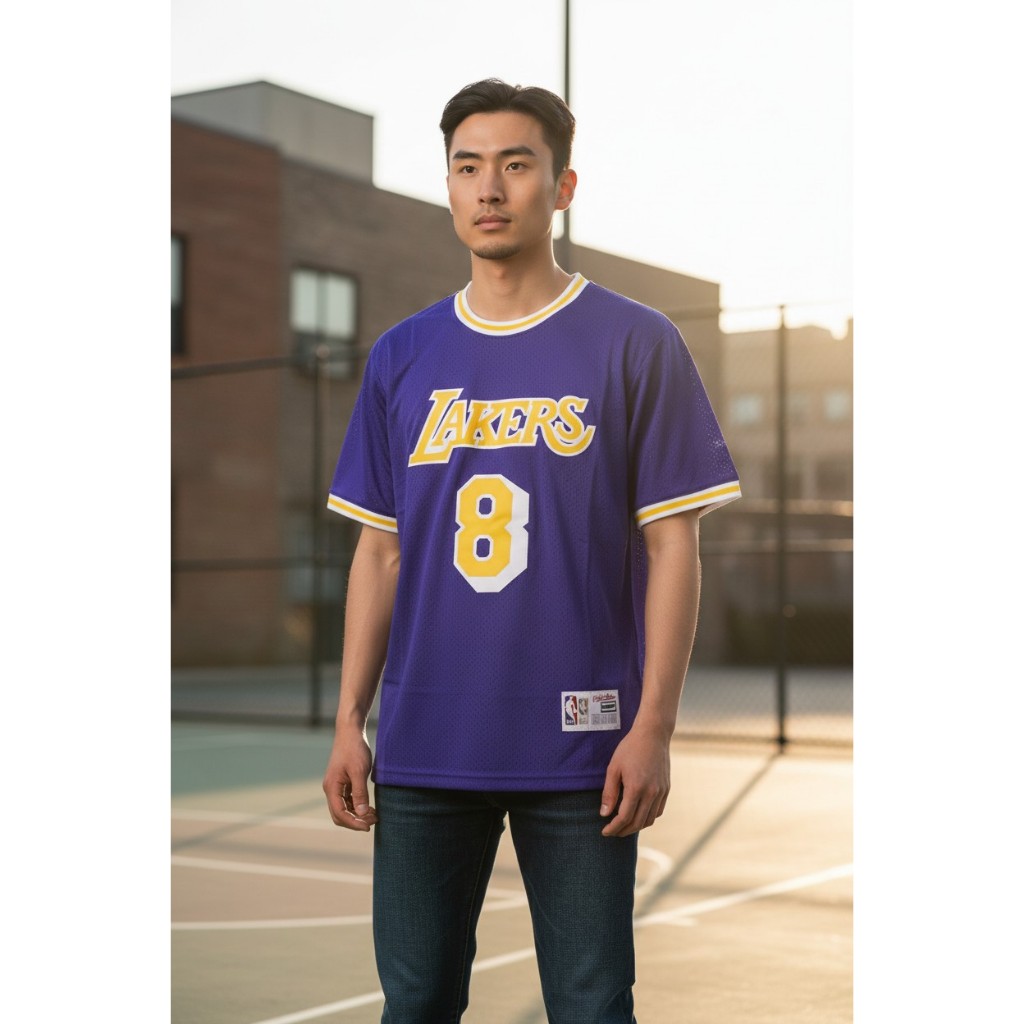 UNGU PREMIUM IMPORTED SLEEVE LAKERS 8 KOBE BRYANT PURPLE MN BASKETBALL JERSEY