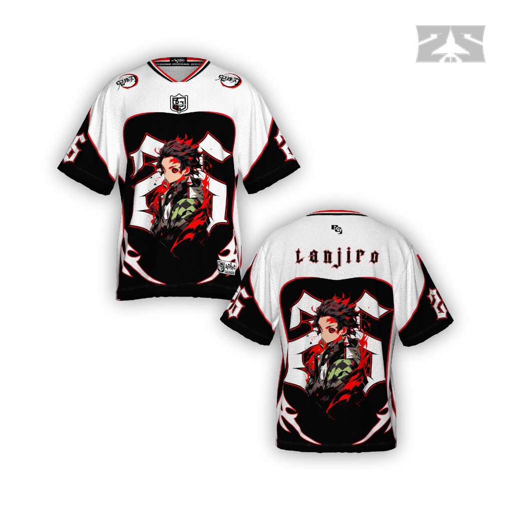 ZONA OVERSIZE JERSEY สําหรับเด็กและผู้ใหญ่พิมพ์เต็มอะนิเมะ TAJIRO DEMON SLAYER 26 UNISEX