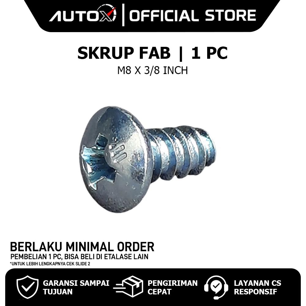 PARTY PAB สกรู M8 X 3/8 นิ้ว Self Tapping สกรู Bolt สกรู H arden P + AB 8 มม. x 10 มม. 8 m8x10 8x3/8