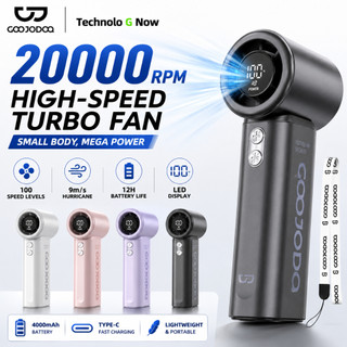 Goojodoq GFS007 Mini kipas 100 Gear Wind High-speed kipas angin Adjustable Turbo kipas tangan