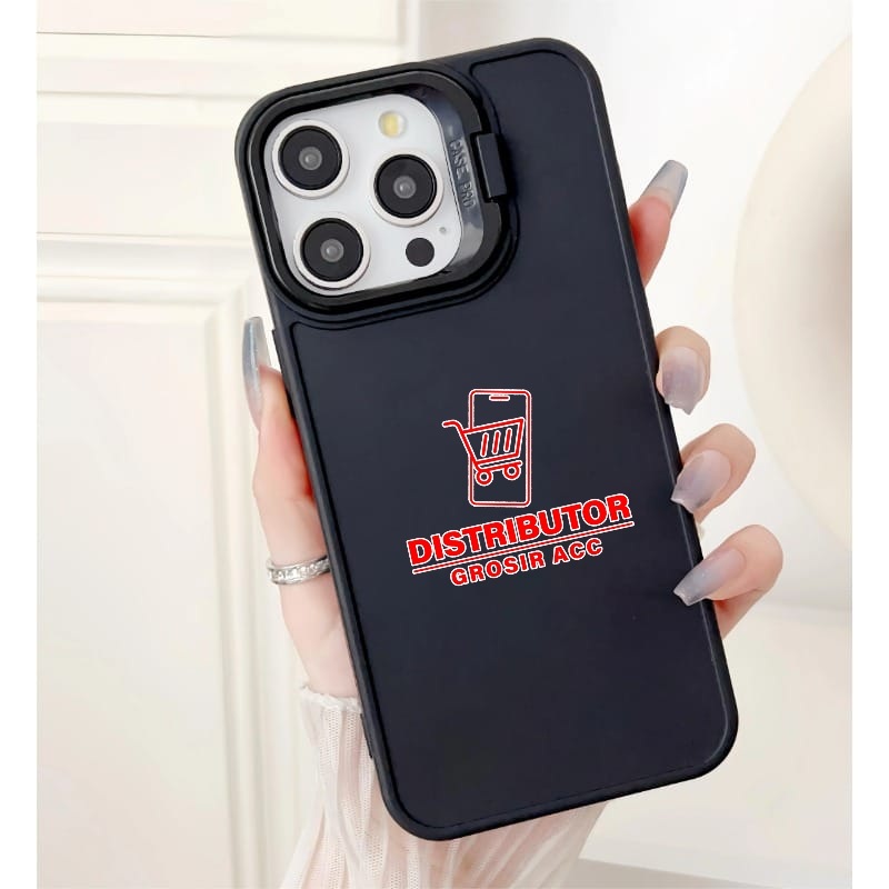 POCO M6 PRO 4G POCO M6 4G กรณี MACAROON ขาตั้งกล้อง KICKSTAND กล้องสีดําเท่านั้น POCO M6 PRO 4G POCO