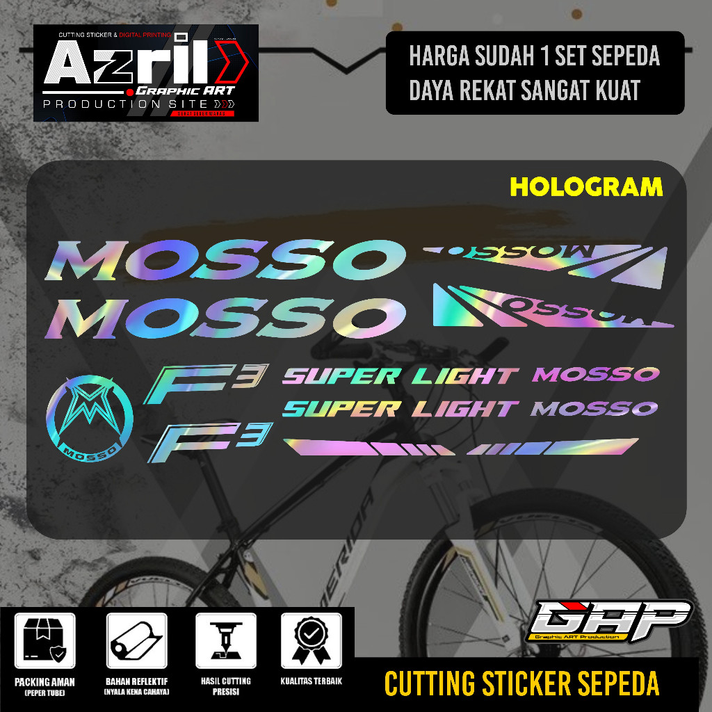MOSSO สติ๊กเกอร์ตัด จักรยาน mosso F3
