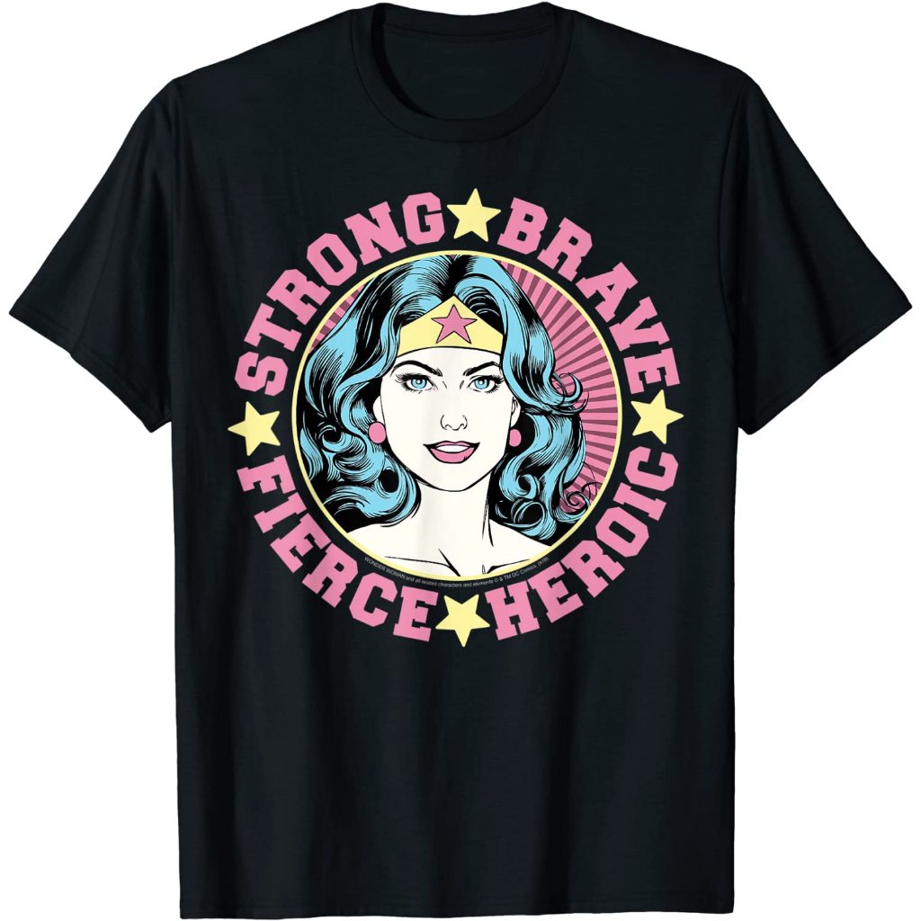 DC Comics Wonder Woman Strong Brave Vintage Wrap รอบเสื้อยืด