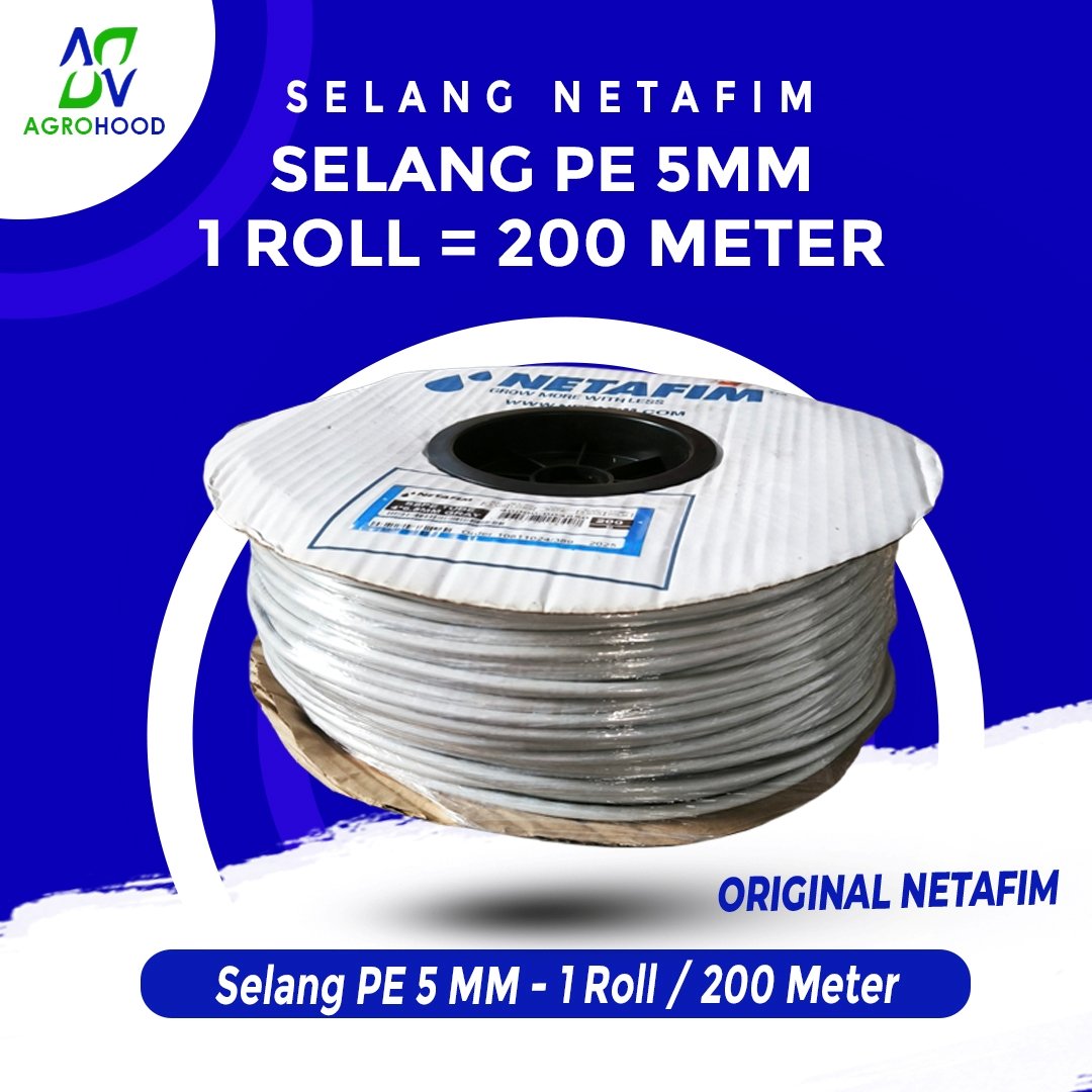 ท่อ PE 5MM 1 ม้วนยาว 200 เมตร - Netafim ดั้งเดิม