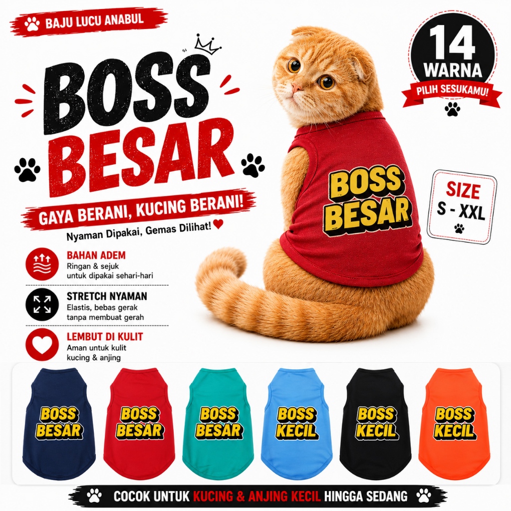 เสื้อผ้าแมว/Big Boss Dog/Cat Clothes/Small Boss Dog Cat Costume Clothes