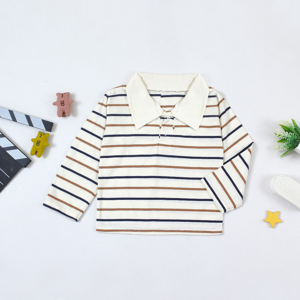 9.9 เสื้อยืดลายทาง LONG-SLEEVED, REPTAIL, CHOOSE YOUR PATTERN และ SIZE/CHILDRENS STRIPE COLLAR CLOTH