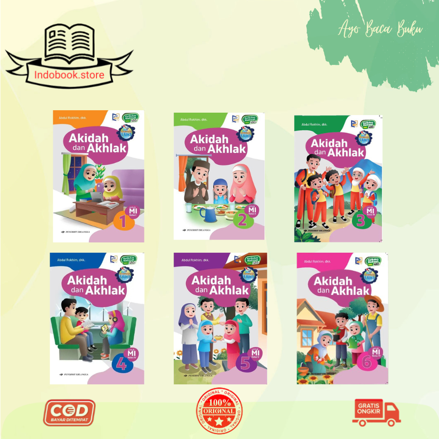 Aqidah และ Morals of Mi Class 1 2 4 5 Madrasah Curriculum KMA 450-Erlangga