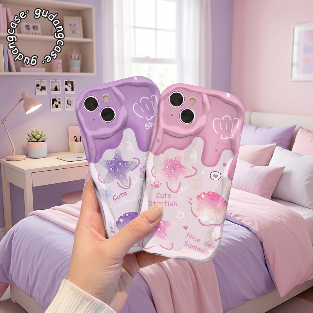 CLEAR SHOCKTING CASE STARFISH สําหรับ OPPO A1 A1K A3 A3S A3X A5 A5S A6X A15 A16 A17 A31 A38 A39 A52 