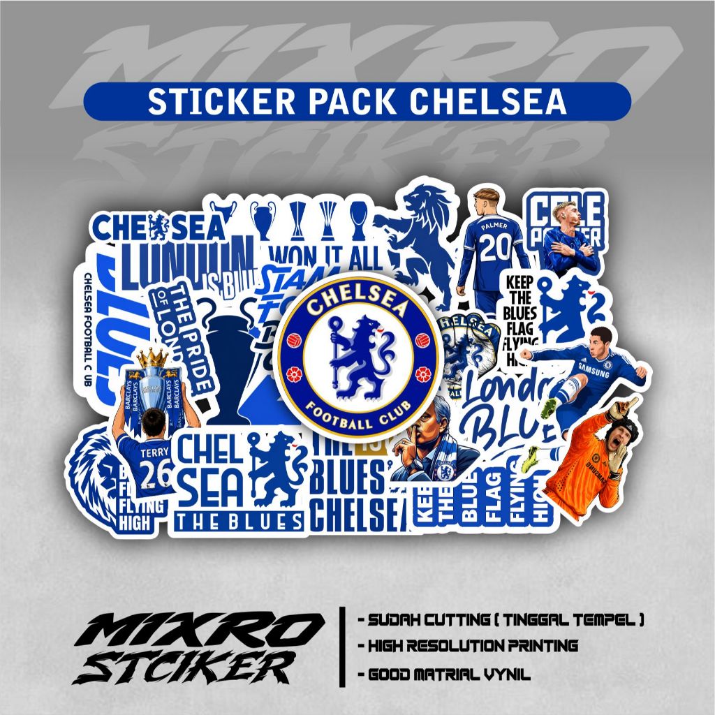 CHELSEA STICKER PACK ONTENTS 23PCS กันน้ํา AESTETIC BALL STICKERS สําหรับกรณีแล็ปท็อป HP HELMET STIC