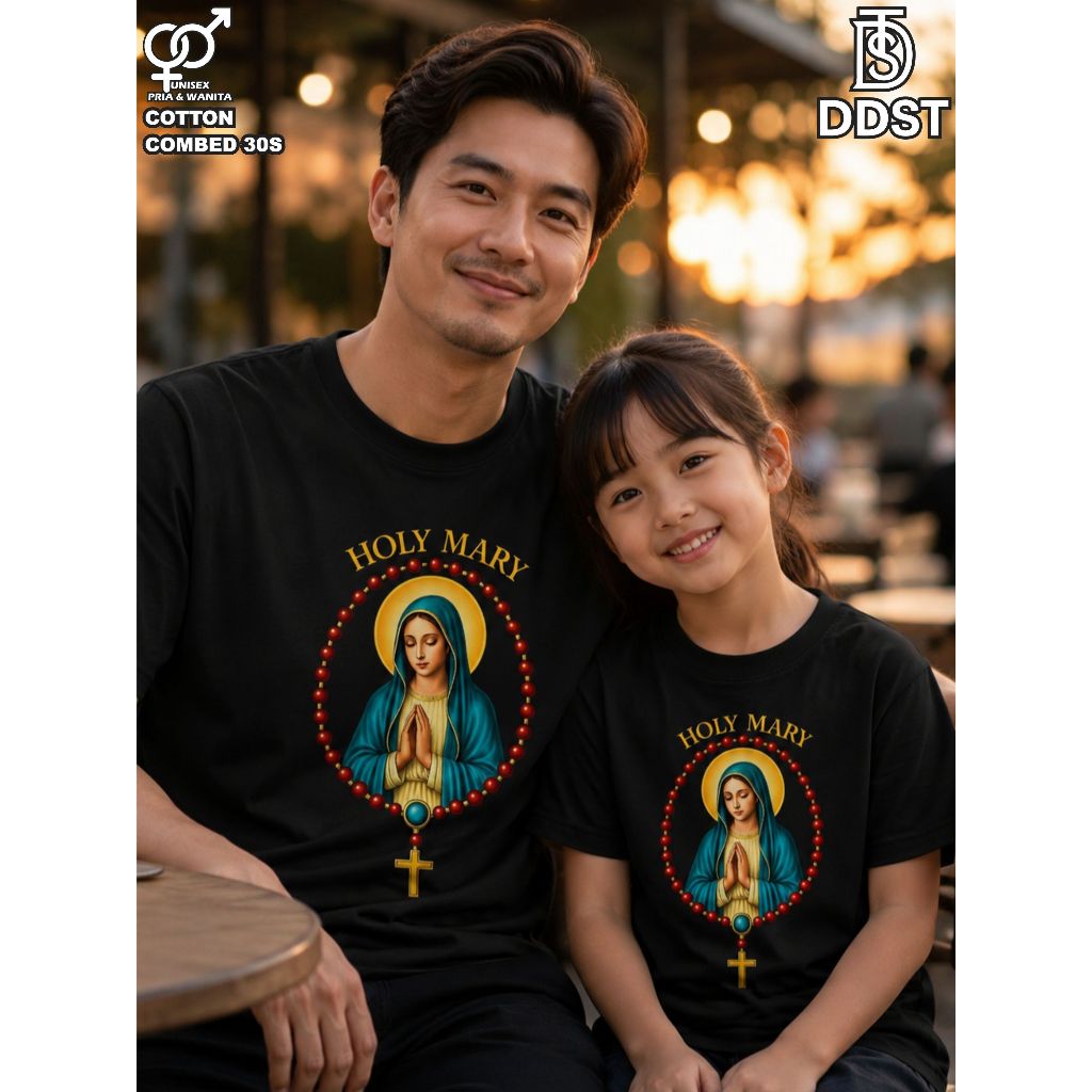 เสื้อยืด CHRISTIAN SPIRITUAL สําหรับผู้ชายและผู้หญิง / ROSARY HOLY / PREMIUM COMBED30S