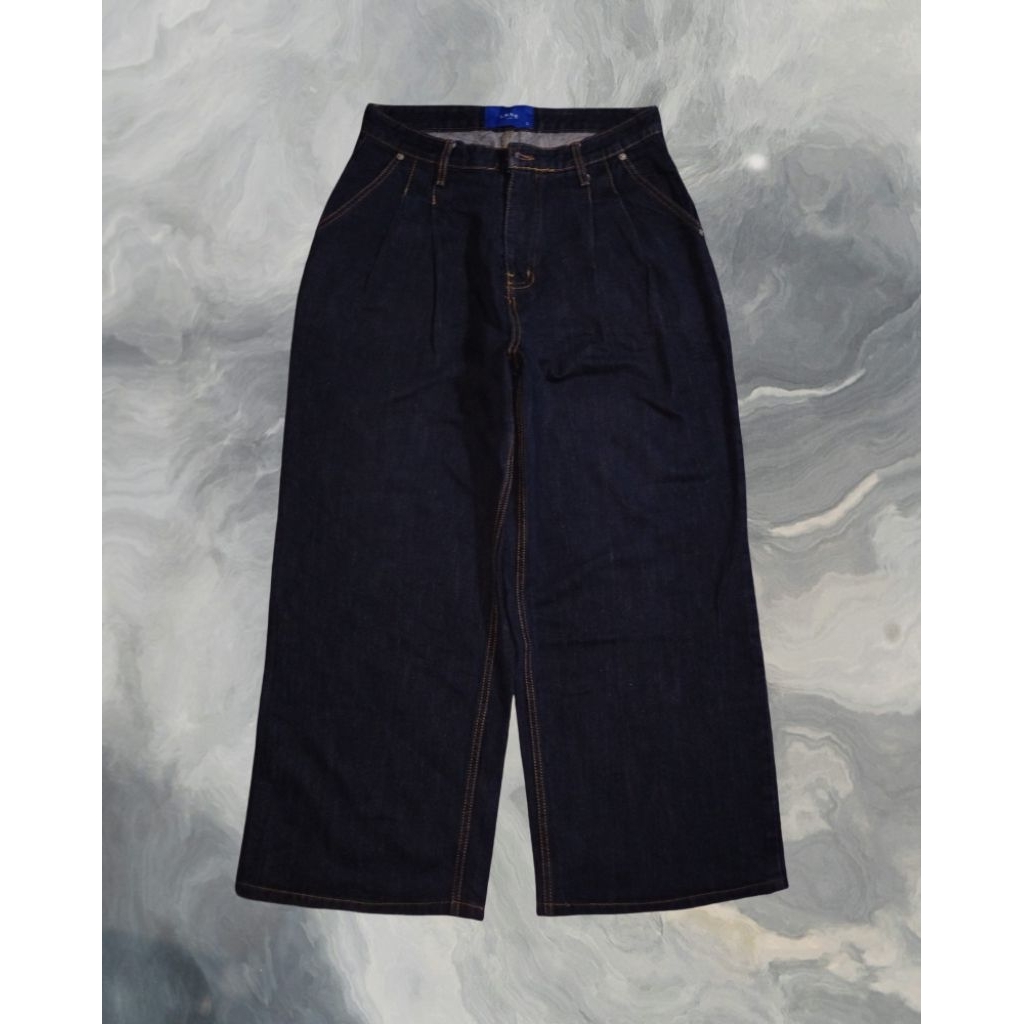 LANE Baggy Denim Pleated Jeans Baggy Pants