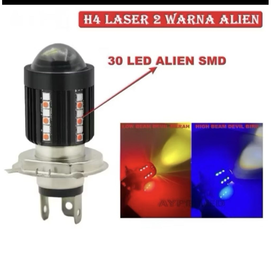 H4 Laser D2 Plus Dusk High Low White Yellow AC DC Front Led Light