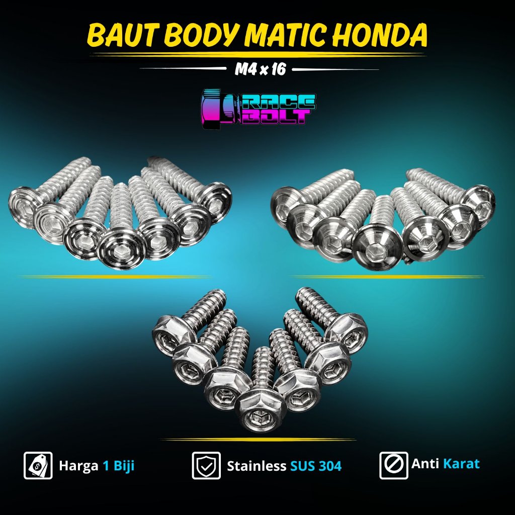 Vario PCX ADV STYLO Scoopy Beat Body Bolts สกรูสแตนเลส Honda สกรูตัวถังอัตโนมัติ heng รุ่นสกรู