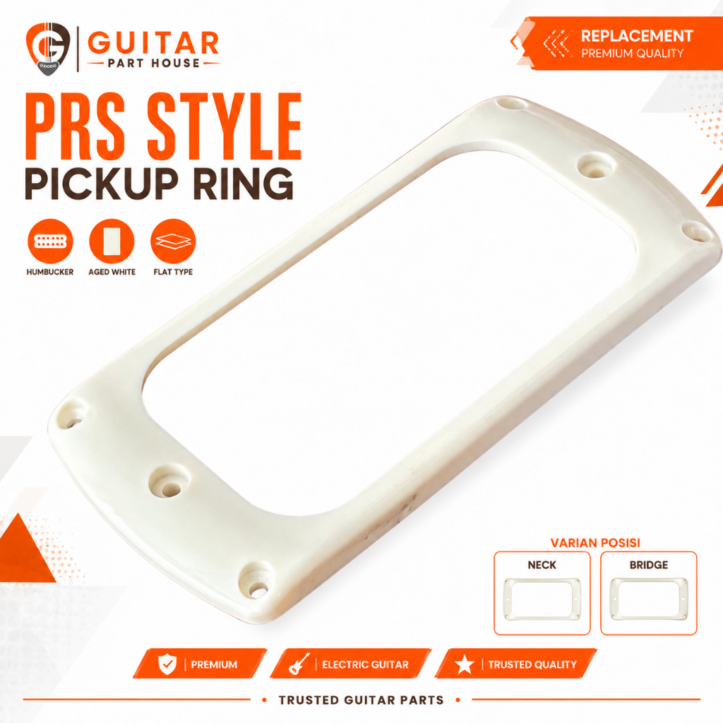แหวนยึดกระบะ Humbucker สไตล์ PRS | ปิ๊กอัพเฟรมกีตาร์ไฟฟ้า (ขาวอายุ)