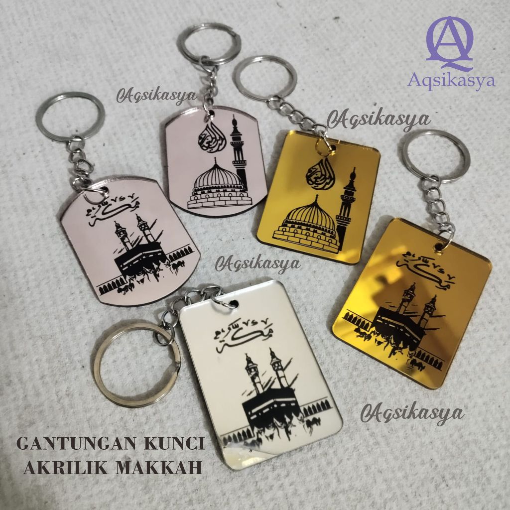 GANTUNGAN ACRYLIC MIRROR KEYCHAIN MAKKAH