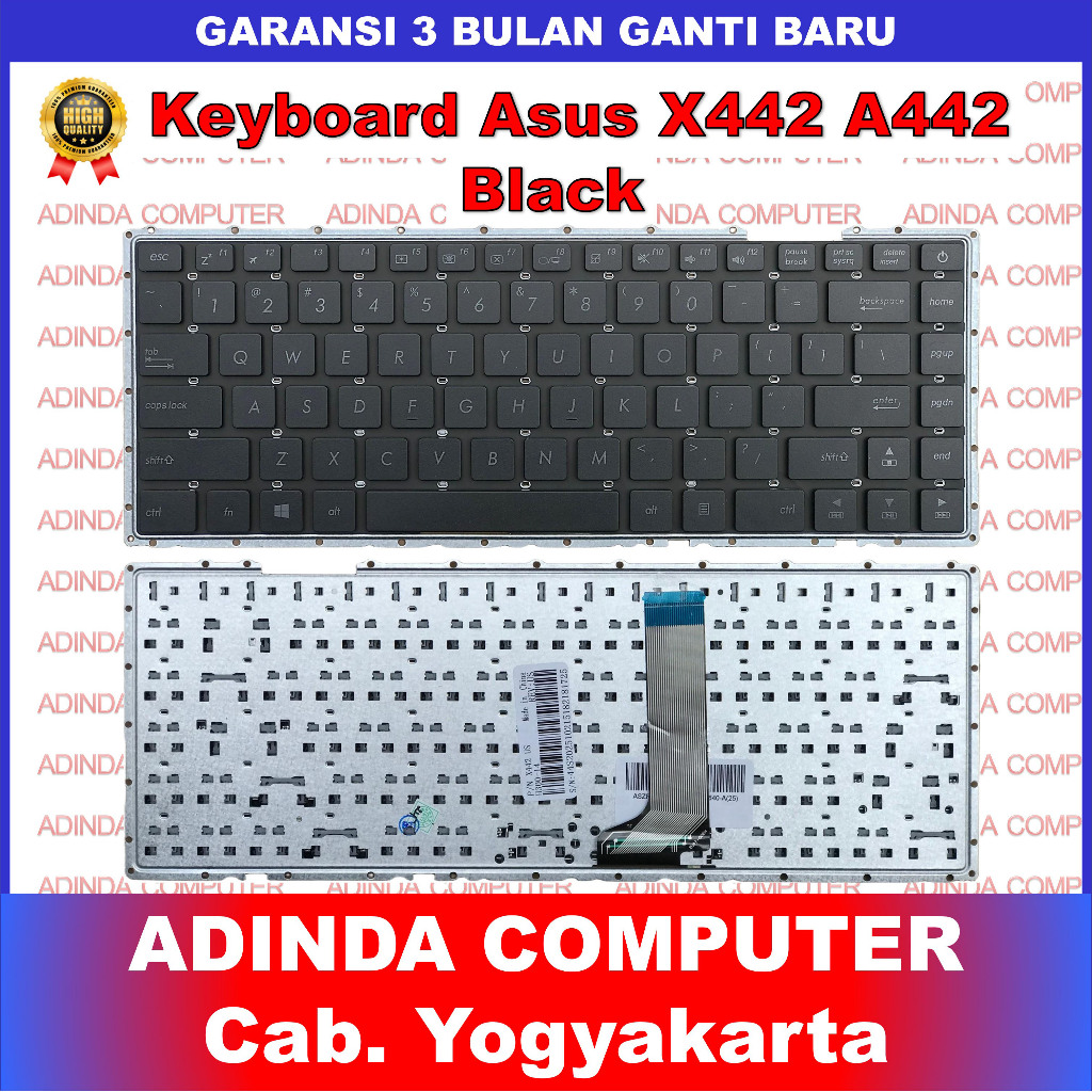 Asus X442 A442U X442U X442UA A442UF A442UQ A442UR X442UR แป้นพิมพ์สีดํา
