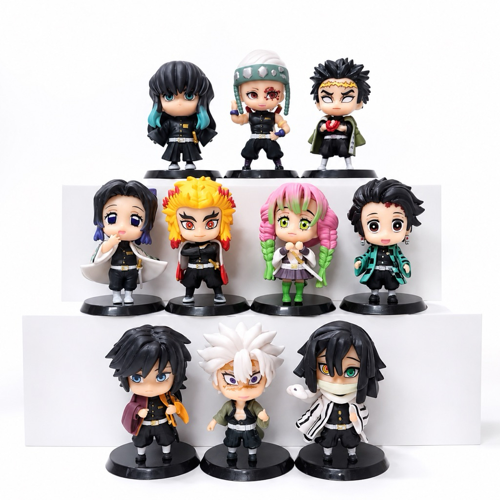 Action figure อะนิเมะ kimetsu no yaiba demon slayer giyu sanemi tengen shinobu