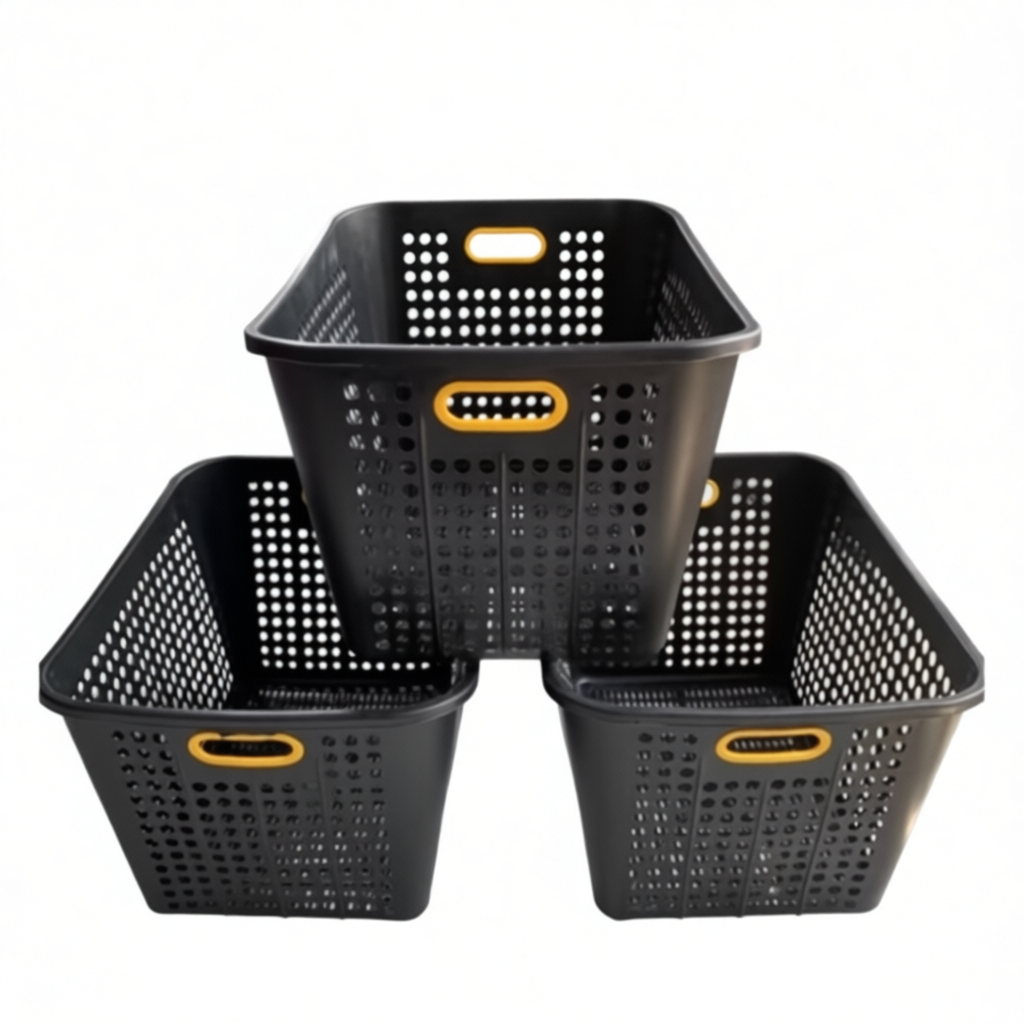 3 ชิ้น BLACK CLOTHES BASKET/PAJERO/LAUNDRY BASKET