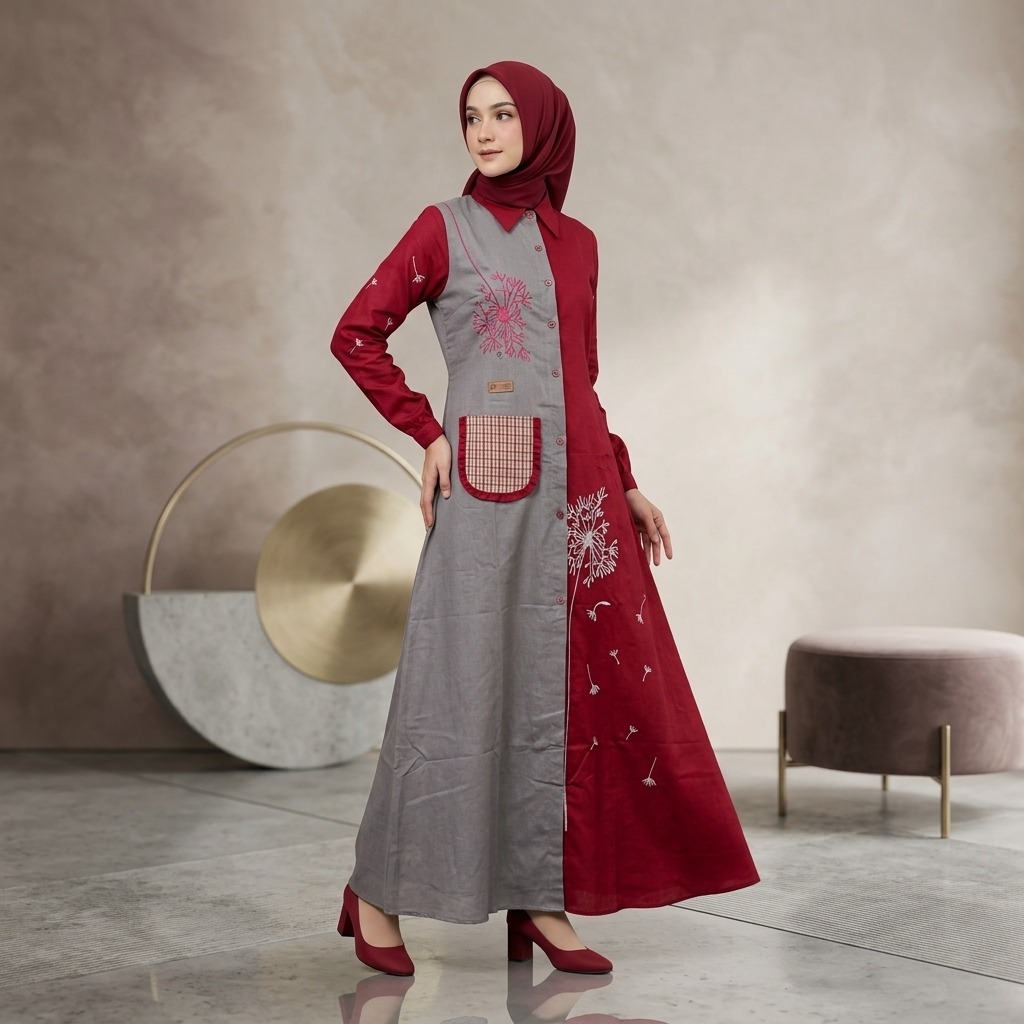 Amanda Xarena Rayon Twill Premium Dress พร้อมผ้าปัก (แถมกระเป๋า, Goodie Bag)