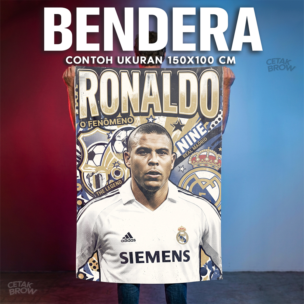 Ronaldo Nazario Real Madrid Brazil Fenomeno แฟนธงตกแต่งห้อง