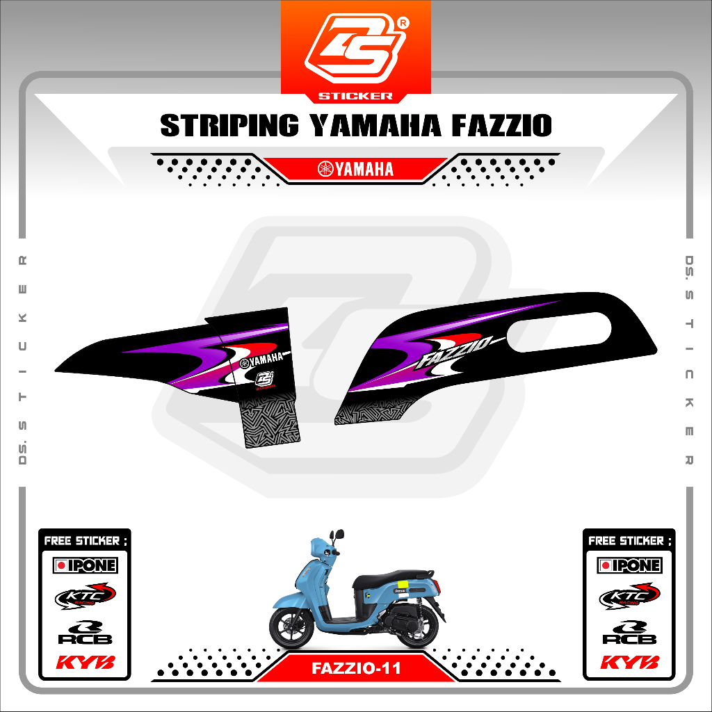 Fazzio Striping Sticker Decal List Yamaha Fazzio FZ Variation290726 สติ๊กเกอร์ DS