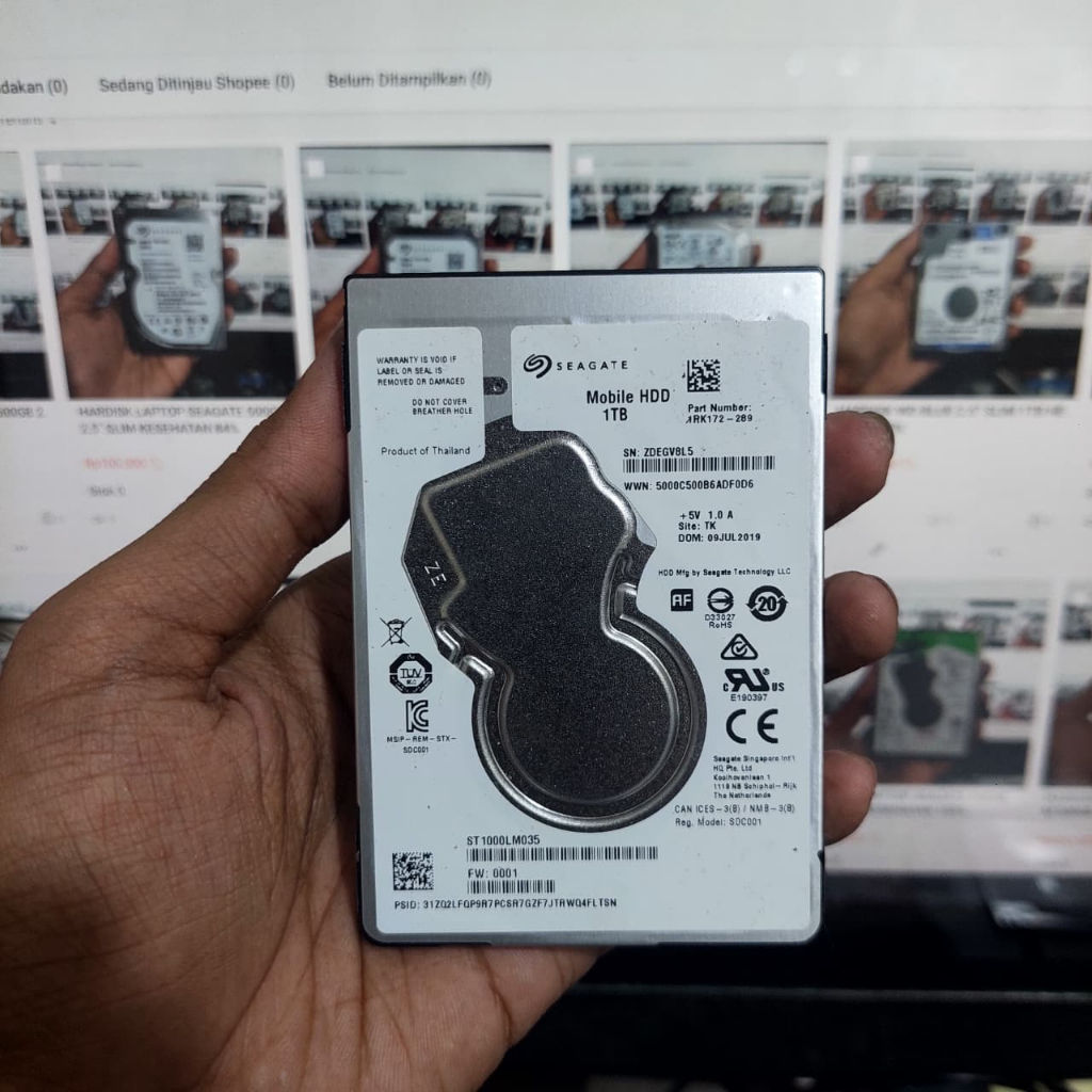 SEAGATE 1TB 2.5" SLIM LAPTOP HARDISK สุขภาพ 100%