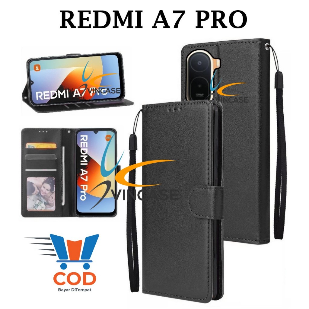 XIAOMI REDMI A7 PRO FLIP LEATHER CASE PREMIUM - FLIP WALLET CASE LEATHER สําหรับ XIAOMI REDMI A7 PRO