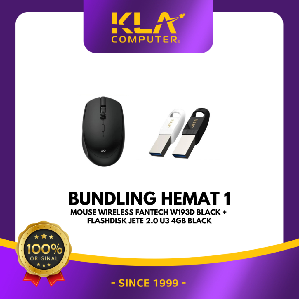 SAVING BUNDLING 1 - Fantech W193D เมาส์ไร้สายสีดํา + Jete 2.0 U3 4GB Black Flashdisk