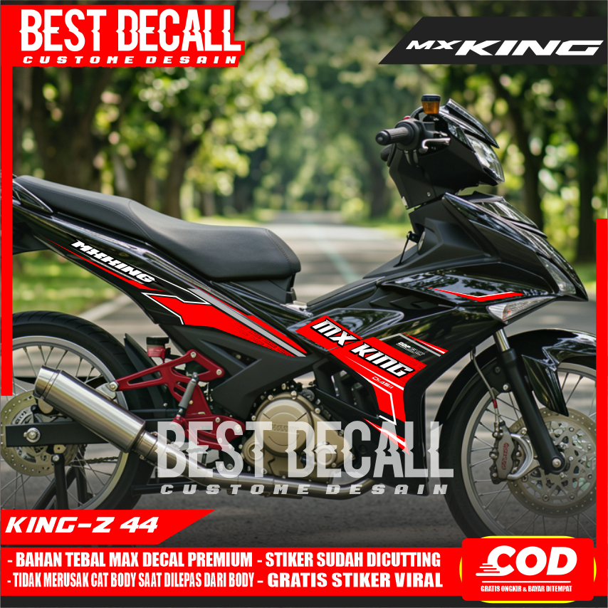 MERAH UV Transparent Sticker Striping mx king 150 Maxdecal Material Red Orange Design king-z 44
