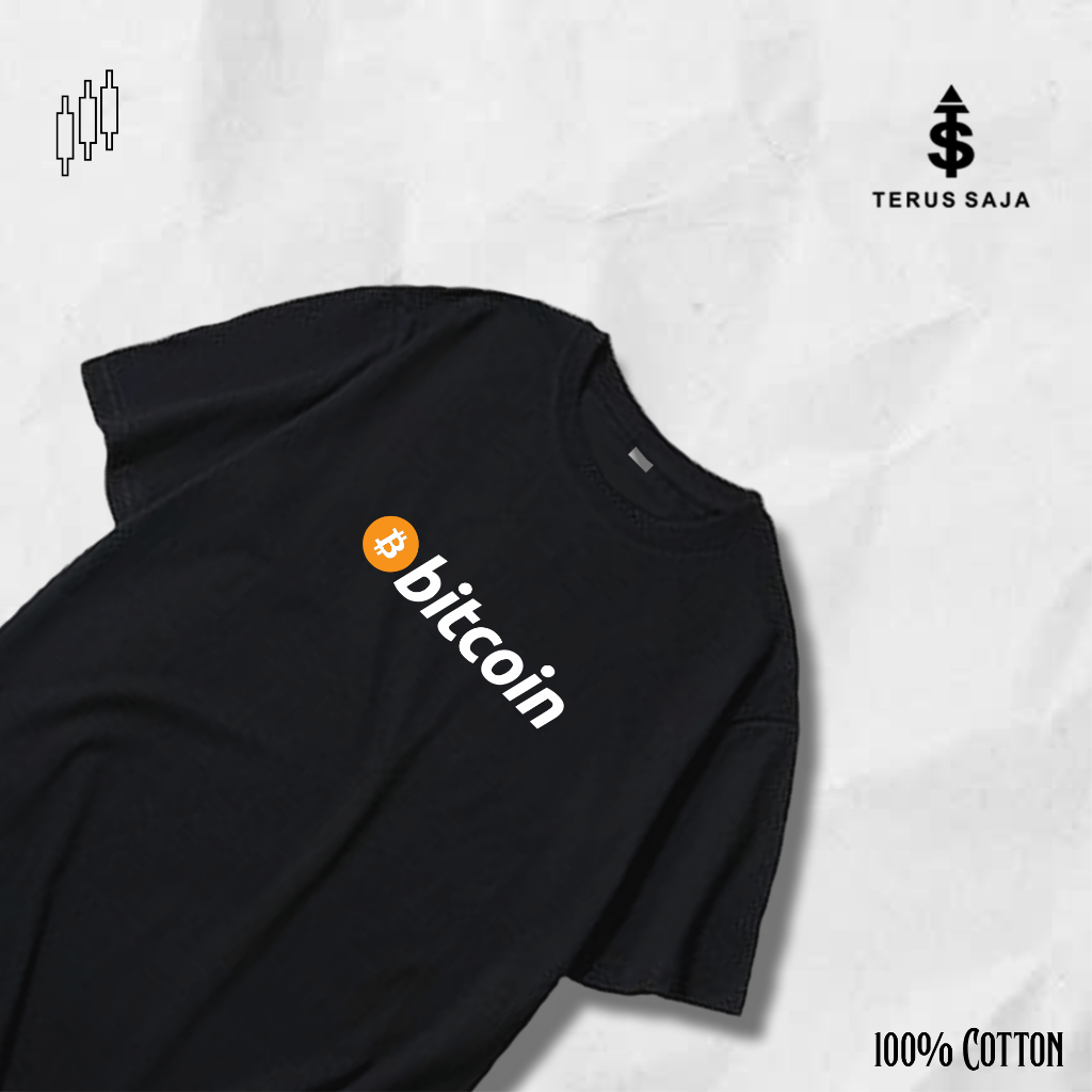 เสื้อยืด BITCOIN BTC / เสื้อยืด Crypto Bitcoin / เฉพาะผ้า / Shop Rebahan