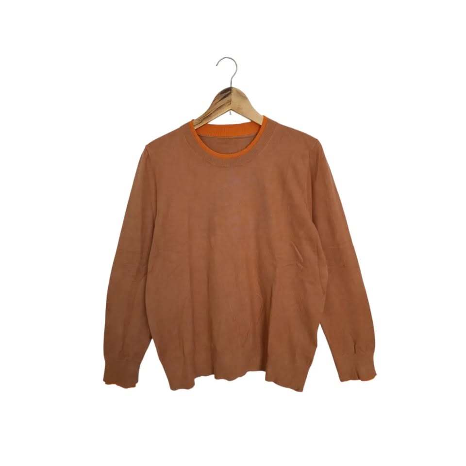 เสื้อสเวตเตอร์พื้นฐาน O-Neck Camel Brown - (CODE: B170-25)