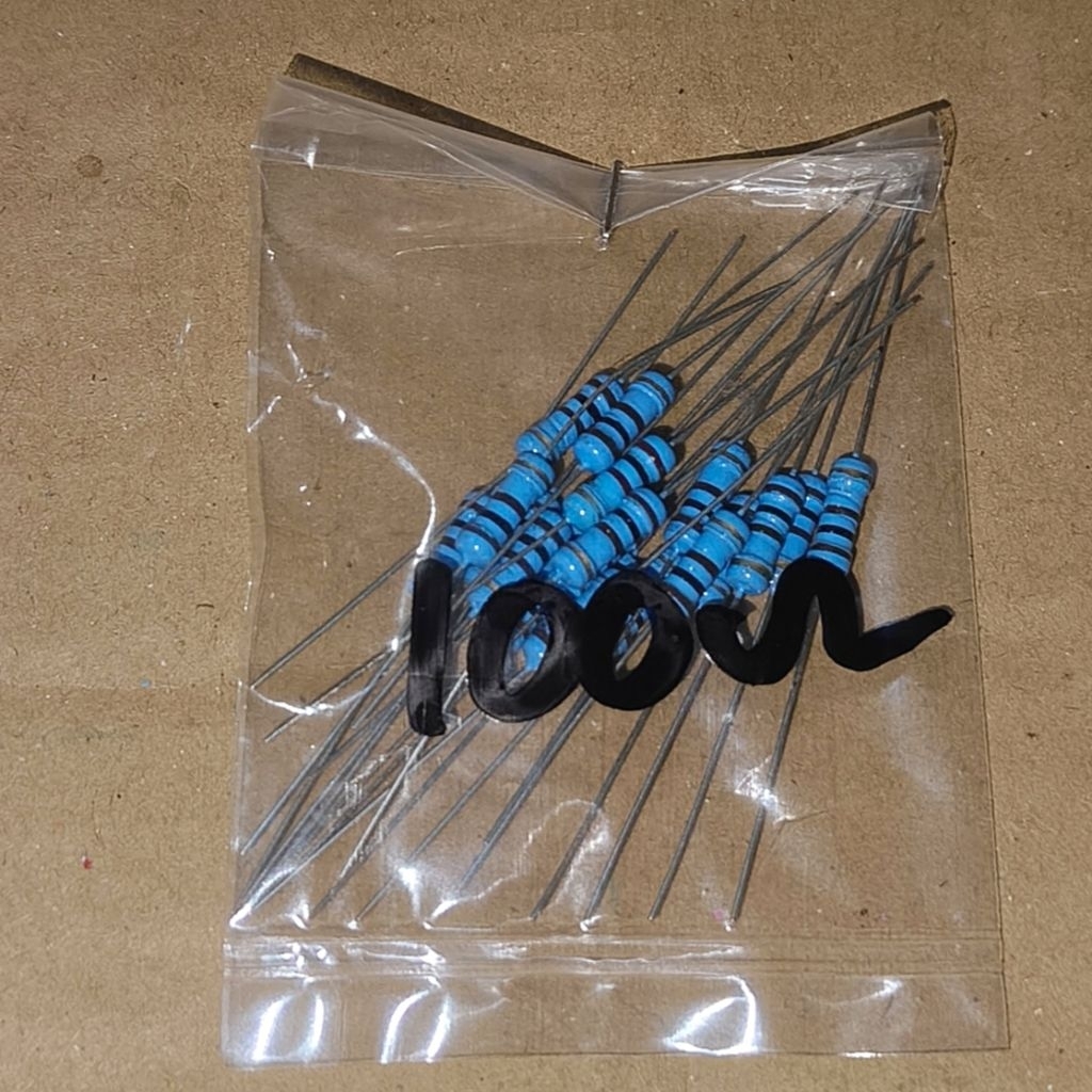 R 100 Ohm 0.5W 5 Percent Resistor 100Ohm 100R Ohm 0.5 วัตต์ 20 ชิ้น