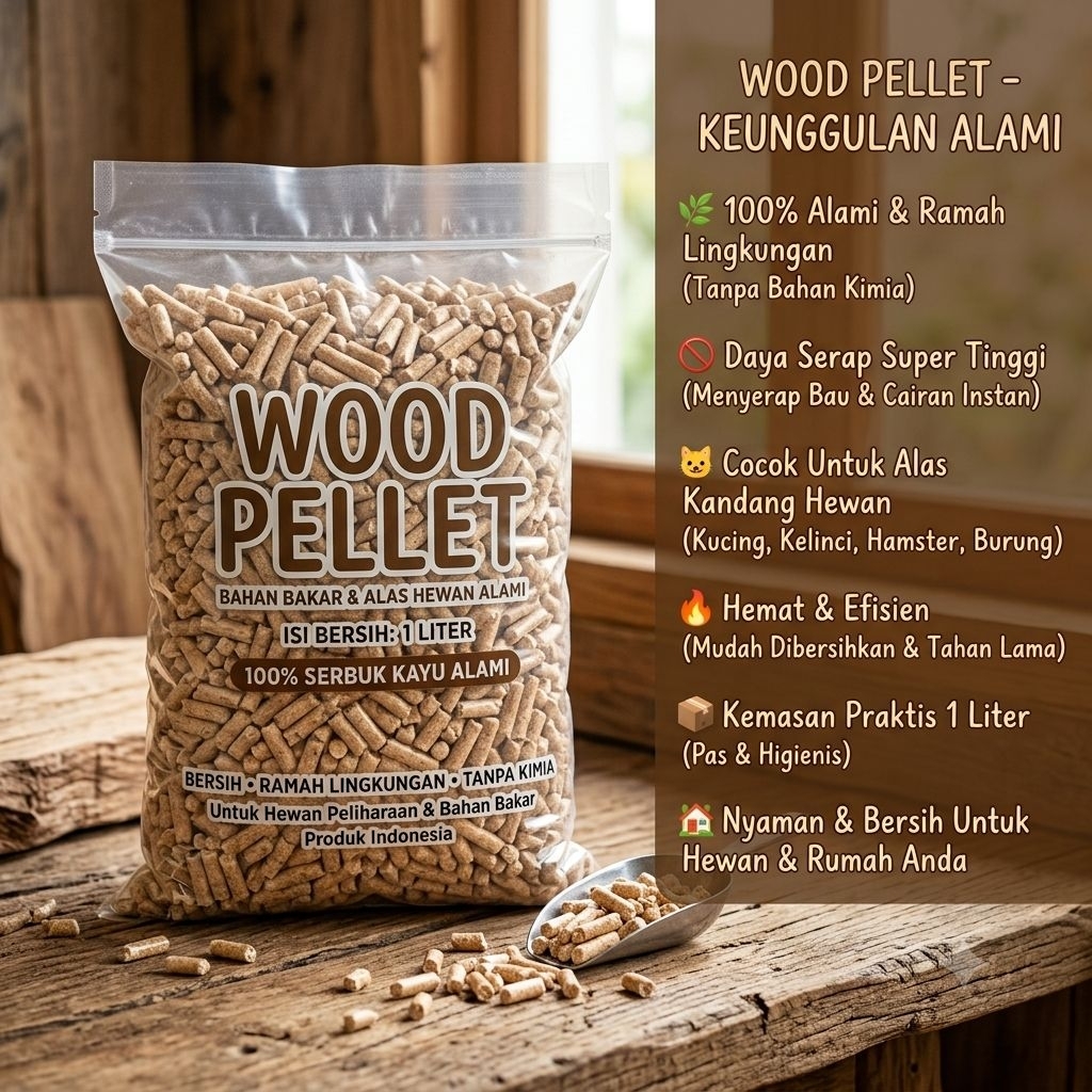 WOOD PELLET บรรจุภัณฑ์ 1 ลิตร
