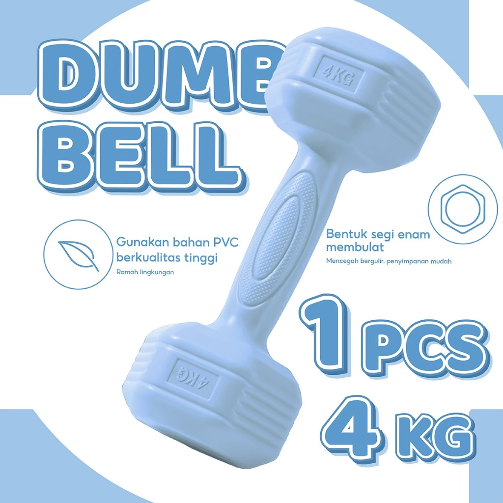 BG SPORT Dumbbell Barbell Mini ชุดหกเหลี่ยม 2 ชิ้น PVC สีอ่อน 1 กก. 2 กก. 3 กก. 4 กก. Home Gym อุปกร