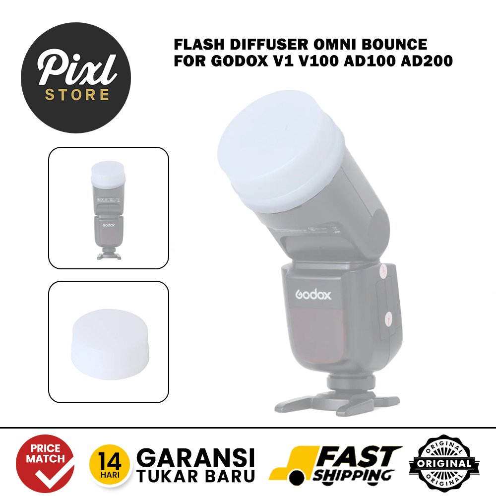 Flash Diffuser Round Omni Bounce สําหรับ Godox V1 V100 AD100 AD200