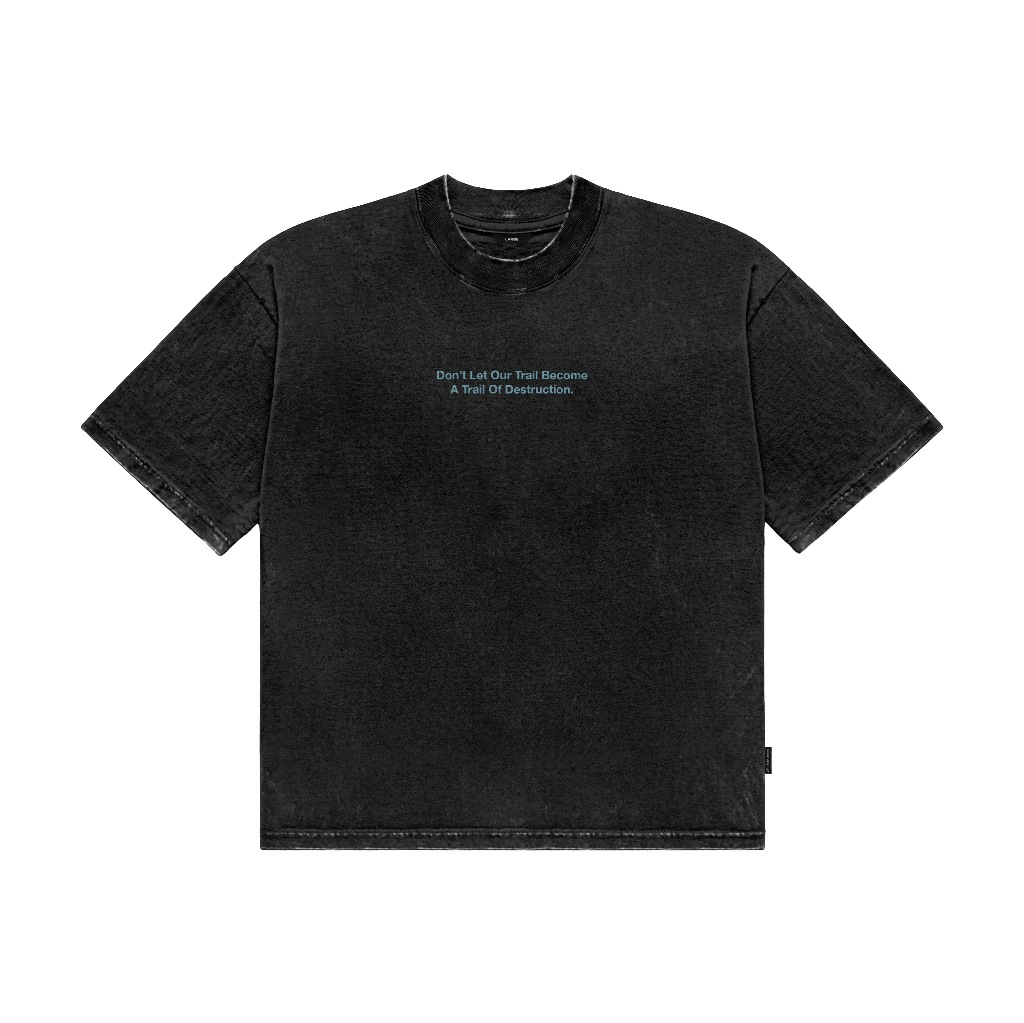 HLWN Running Unisex Boxy Short Sleeve Tee Washed Black - St. ลูเซียลูเซีย